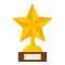 Trophy Star Flat Icon Isolated on White