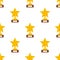 Trophy Star Flat Icon Seamless Pattern