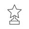 Trophy Star Outline Flat Icon on White