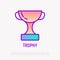 Trophy thin line icon. Modern vector illustration