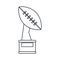 trophy winner ball shape american football outline