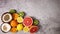 Tropic fruits, oranges, kiwi, coconut, lemon appear - Stop motion