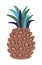 Tropic fruits and products, pineapple plant vector