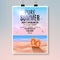 Tropic pure Summer Beach Party Flyer design. Poster summer vacation template