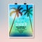 Tropic Summer Beach Party Flyer design. Poster summer vacation template
