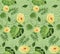 Tropica flower and palm leaves pattern