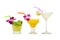 Tropical alcoholic cocktails