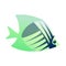 Tropical angelfish cartoon icon
