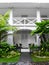 Tropical antique colonial house with landscaping