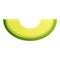 Tropical avocado piece icon, cartoon style
