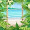 Tropical Background with Terrace on Seaside.