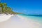 Tropical Bavaro Beach is a white sand and beautiful Atlantic Ocean.