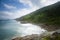 Tropical bay, forest and mountains