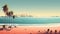 Tropical Beach Animation With Muted Colors And Detailed Illustrations