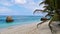 Tropical beach Anse Source d\\\'Argent on La Digue, Seychelles with turquoise water, typical granite rock formations.