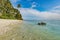 Tropical beach with beautiful view, coconut tree and white sand