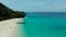 Tropical beach and blue lagoon.