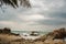 Tropical beach at cloudy and stomy weather in Koh Phangan, Thailand