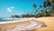 Tropical beach with coconut palm trees and blue sky in Sri Lanka, Untouched tropical beach in Sri Lanka, AI Generated