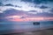 Tropical Beach with Empty Cage in the Sea