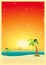 Tropical Beach Grunge Postcard