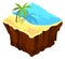 Tropical beach. Isometric game flying island icon