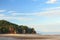 Tropical beach at low tide sunrise