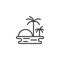 Tropical beach outline icon