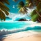 Tropical Beach Paradise, Made with Generative AI
