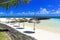 Tropical beach resort in mauritius island