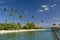 Tropical beach resort on moorea in south seas