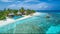 Tropical Beach Resort Scenic Maldives Tahiti Fiji Chrystal Blue Water Pure White Sand