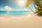 Tropical beach with sand, summer holiday background.