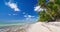 Tropical beach shore and Caribbean sea, exotic paradise wild island Dominican Republic