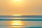 Tropical beach sunset. Abstract seascape background with blur panning motion.