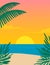 Tropical beach sunset poster