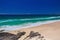 Tropical beach with surf waves on Gold Coast, Australia