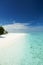 Tropical beach. White sand, blue sky and crystal sea of tropical beach. Ocean beach relax, travel