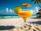 Tropical Bliss Citrusy Daiquiri on a Cuban Beach.AI Generated