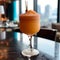 Tropical Bliss Orange Slushy Cocktail on a Luxurious Bar. Generative AI