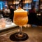 Tropical Bliss Orange Slushy Cocktail on a Luxurious Bar. Generative AI
