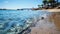 Tropical Bliss: Sunlit Sand Beach in Summer