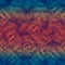 Tropical blue foliage on ombre sunset gradient