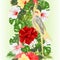 Tropical border seamless background  Yellow cockatiel  tropical bird   parrot watercolor with tropical flowers floral arrangement