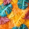 Tropical bright colorful background with exotic painte.