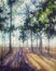 Tropical brown forest acrylic oil impressions painting