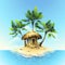 Tropical bungalow on tropical island
