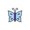 Tropical butterfly filled outline icon