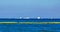 Tropical caribbean sea panorama view to Cozumel island cityscape Mexico