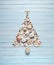 Tropical Christmas Tree Shells Background